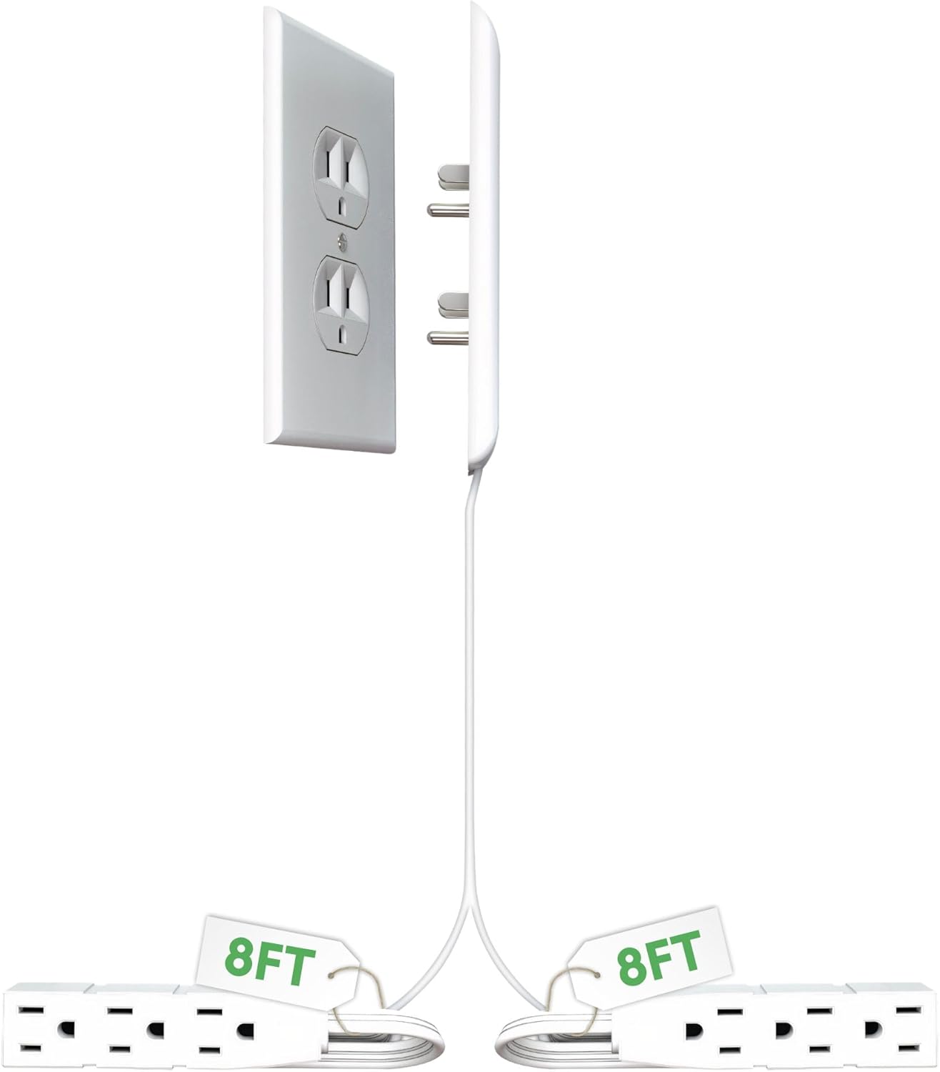 Sleek Socket: Ultra-Thin Flat Plug Outlet Extender