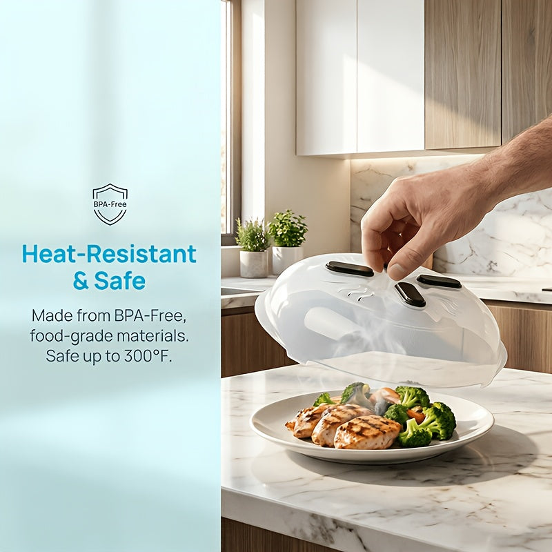 Hover Cover - Microwave Splatter Cover – BPA-Free 12-Inch Microwave Lid With Steam Vent Dishwasher-Safe
