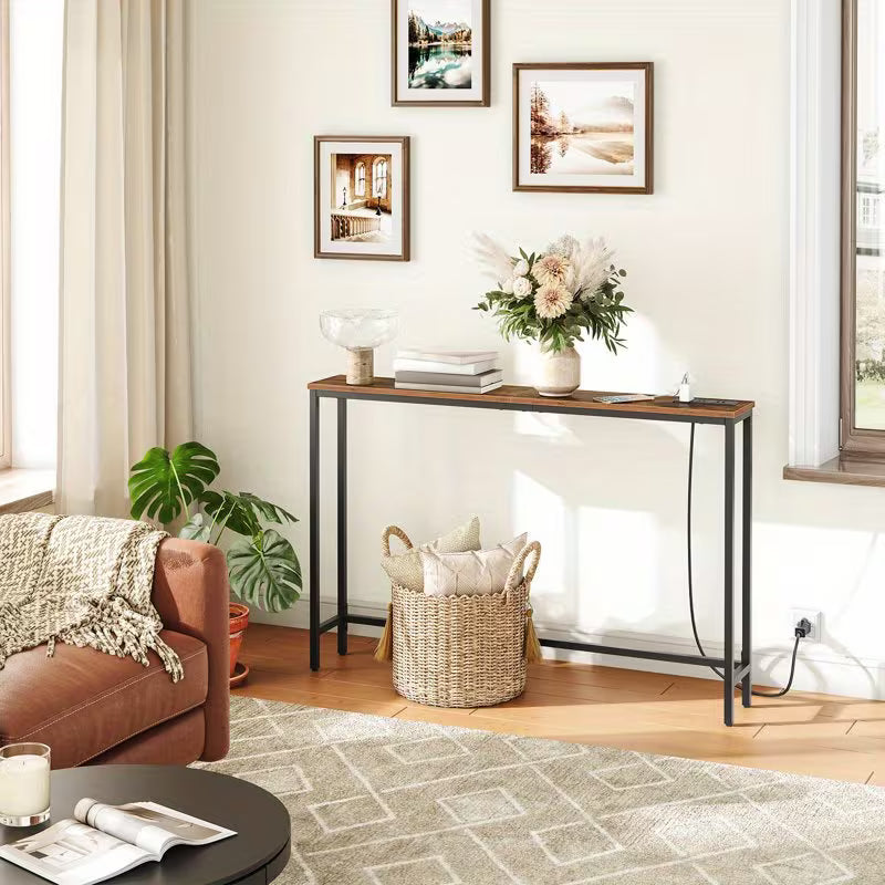 47.2-Inch Skinny Console Table With Power Outlets And USB Ports