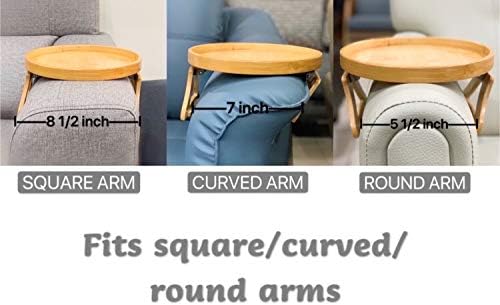 Natural Bamboo Clip-On Sofa Arm Tray