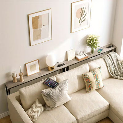Slim Behind Sofa Table With Built-In Outlets