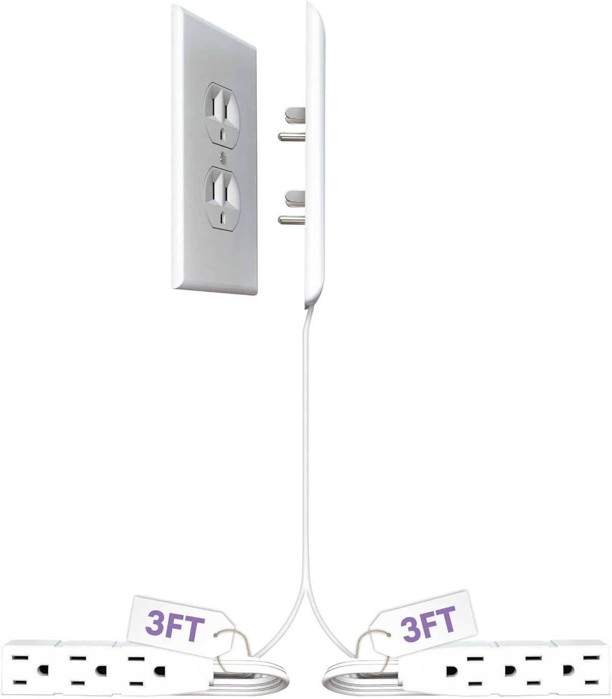 Sleek Socket: Ultra-Thin Flat Plug Outlet Extender