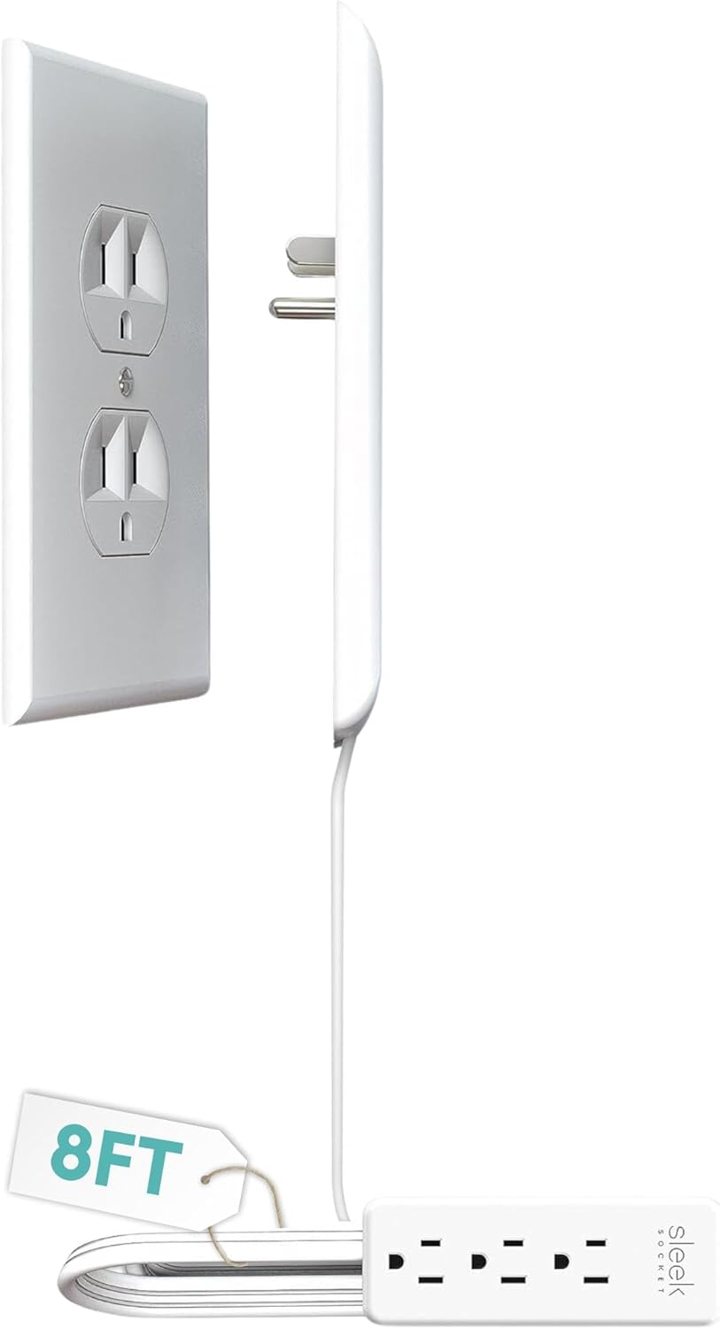 Sleek Socket: Ultra-Thin Flat Plug Outlet Extender