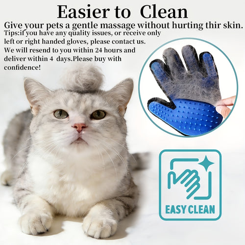 Alzaire Two-Pack Grooming Gloves – Gentle Deshedding Silicone Massage for Cats and Dogs