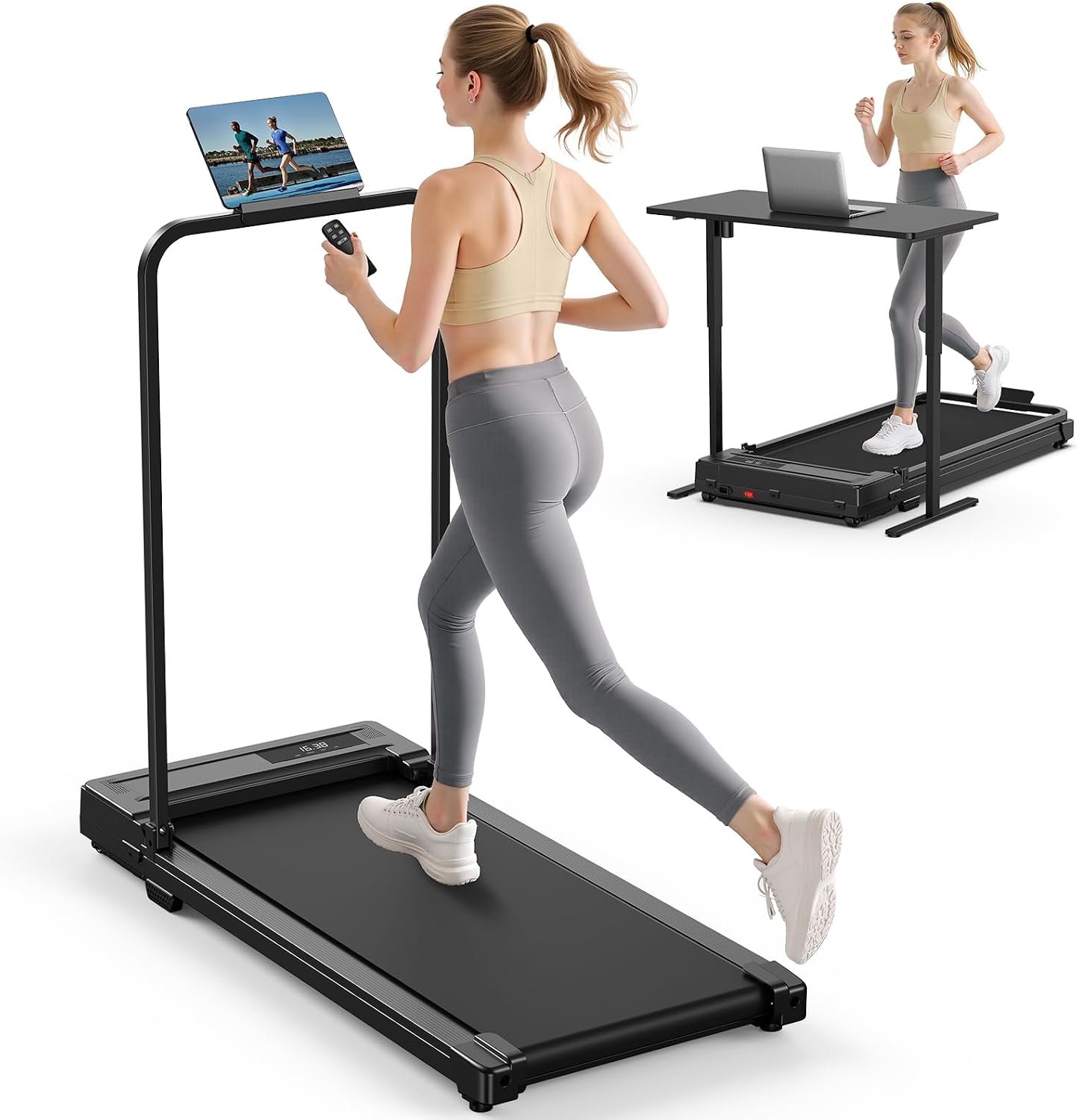QuietStride Folding Walking Pad — Treadmill for Small Spaces