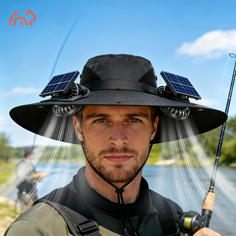 Solar Powered Dual-Fan Cooling Sun Hat