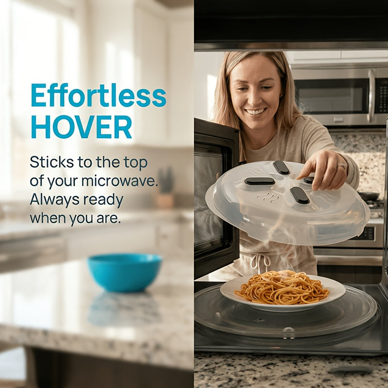 Hover Cover - Microwave Splatter Cover – BPA-Free 12-Inch Microwave Lid With Steam Vent Dishwasher-Safe