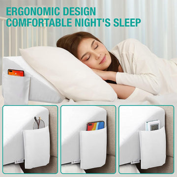 Memory Foam Bed Gap Pillow with Side Storage Pocket