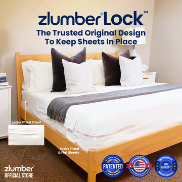 The Original USA Patented ZlumberLock - Secure Sheet Holder with Heavy-Duty Mattress Straps – No More Loose Bedding, Universal Fit, Easy One-Time Installation