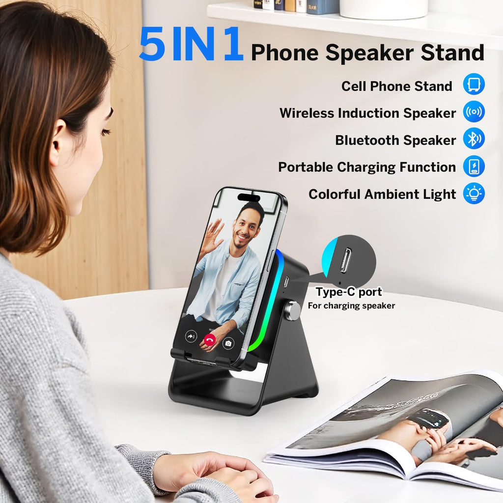 5-in-1 Wireless Charging Bluetooth Speaker