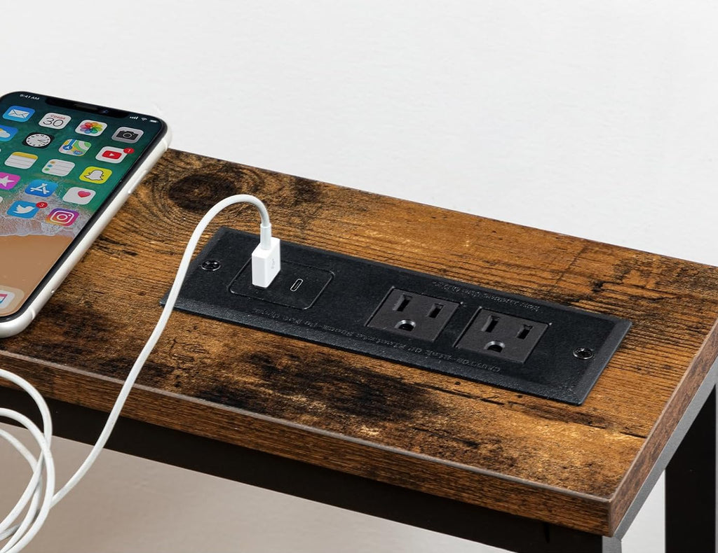 Slim Behind-Sofa Table With Built-In Outlets