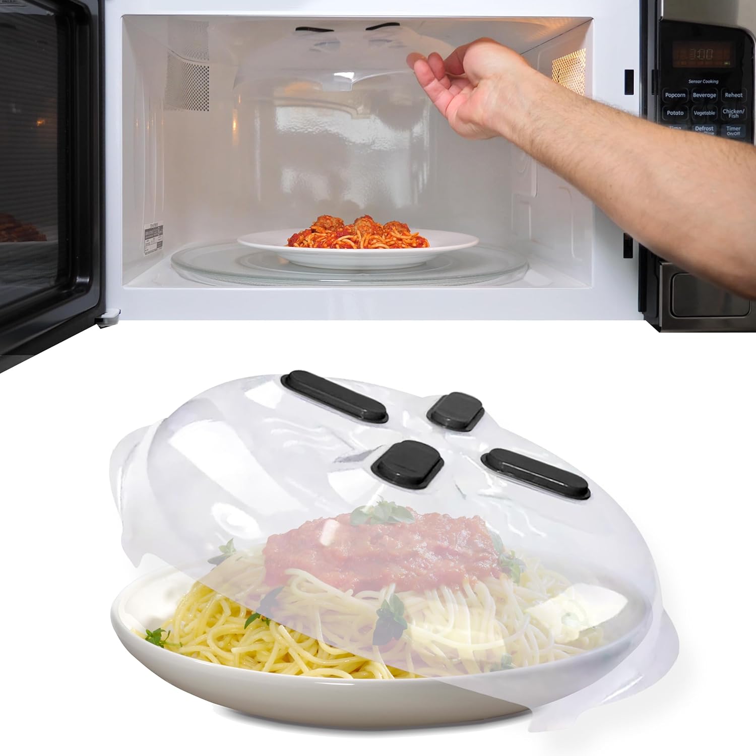 HoverCover™ Magnetic Microwave Splatter Guard