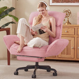 Cross-Legged Recliner Office Chair with Pivoting Armrests & Footrest