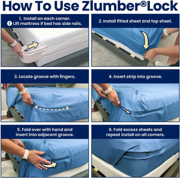 The Original USA Patented ZlumberLock - Secure Sheet Holder with Heavy-Duty Mattress Straps – No More Loose Bedding, Universal Fit, Easy One-Time Installation