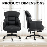 Cross-Legged Recliner Office Chair with Pivoting Armrests & Footrest