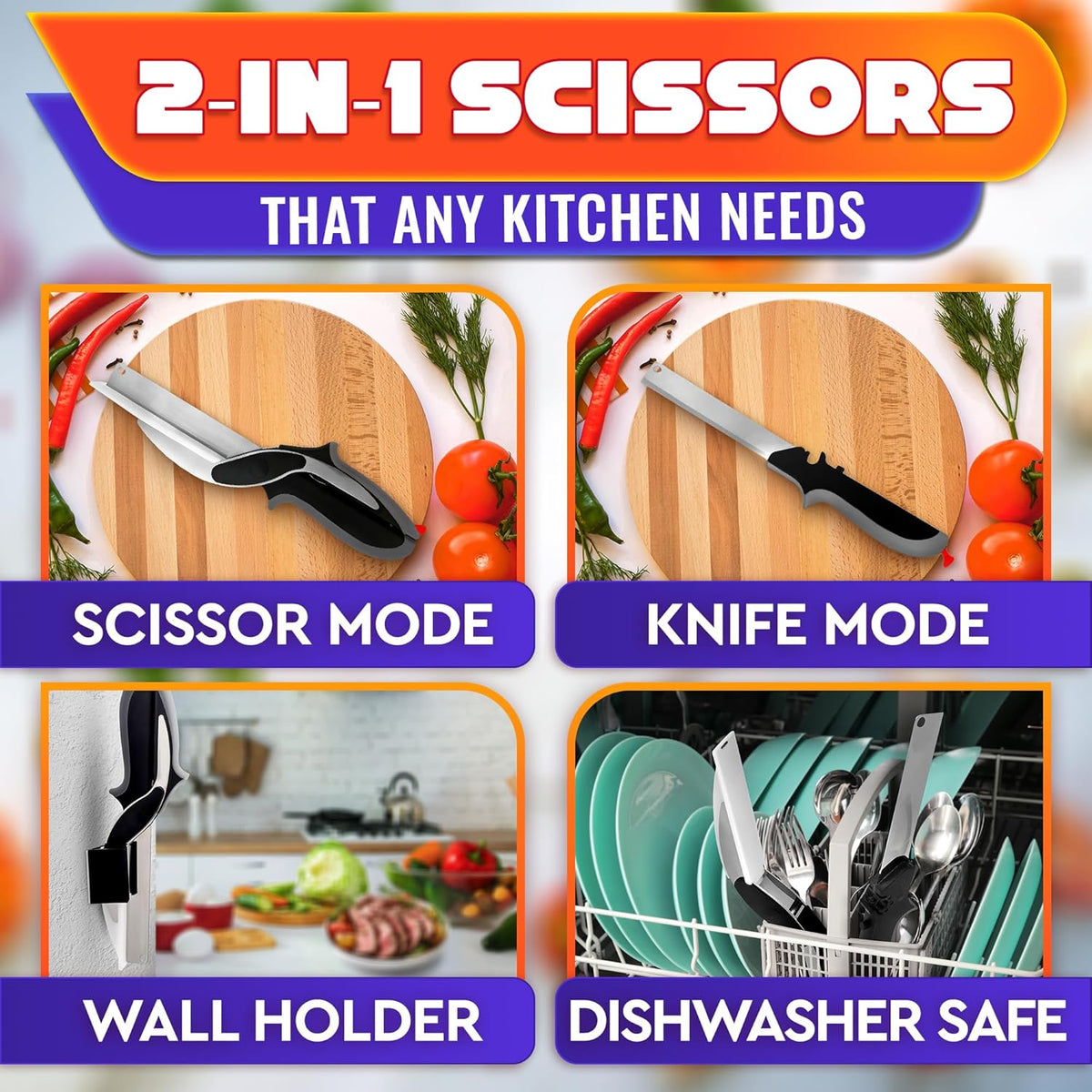 2-in-1 Kitchen Scissors & Cutting Board