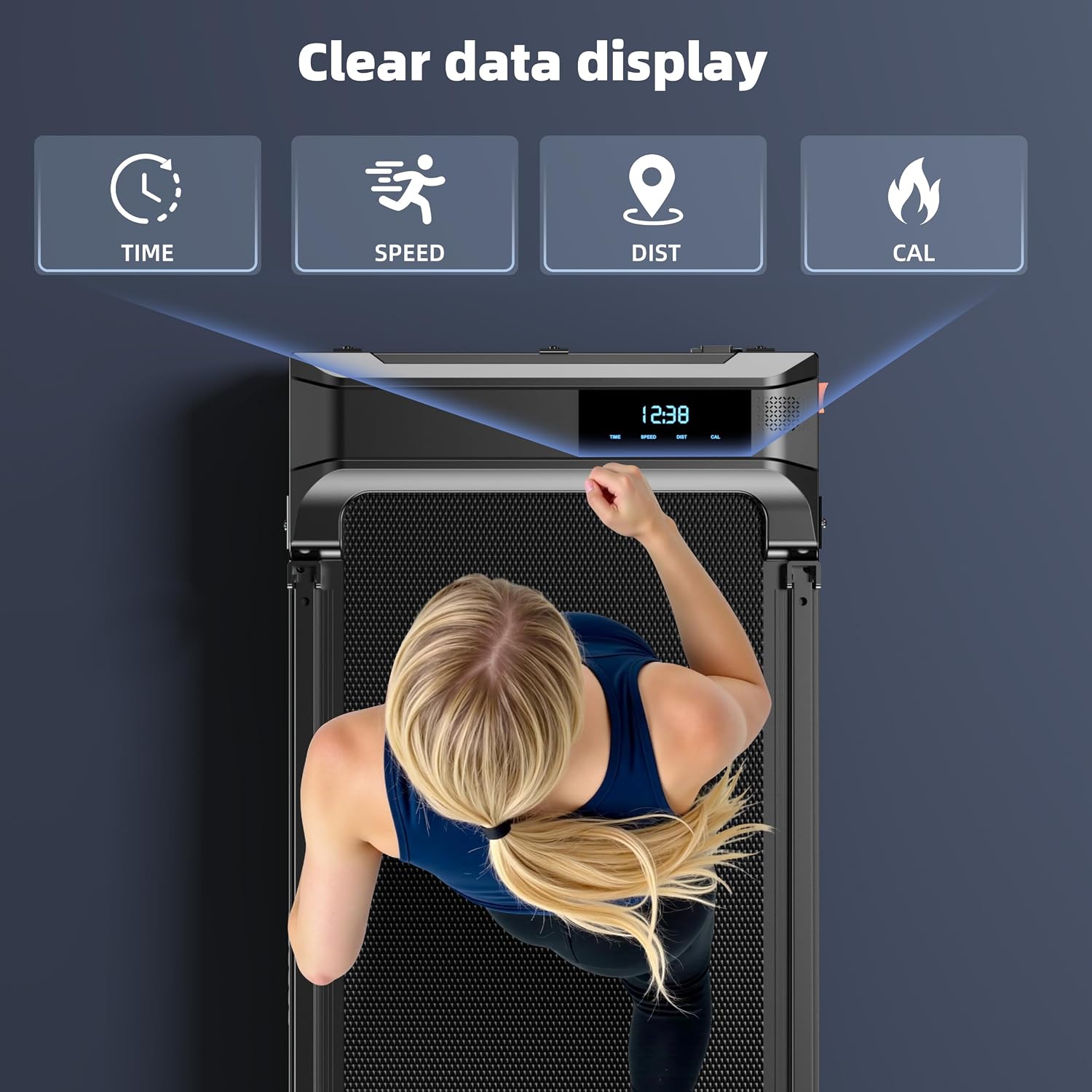 QuietStride Folding Walking Pad — Treadmill for Small Spaces
