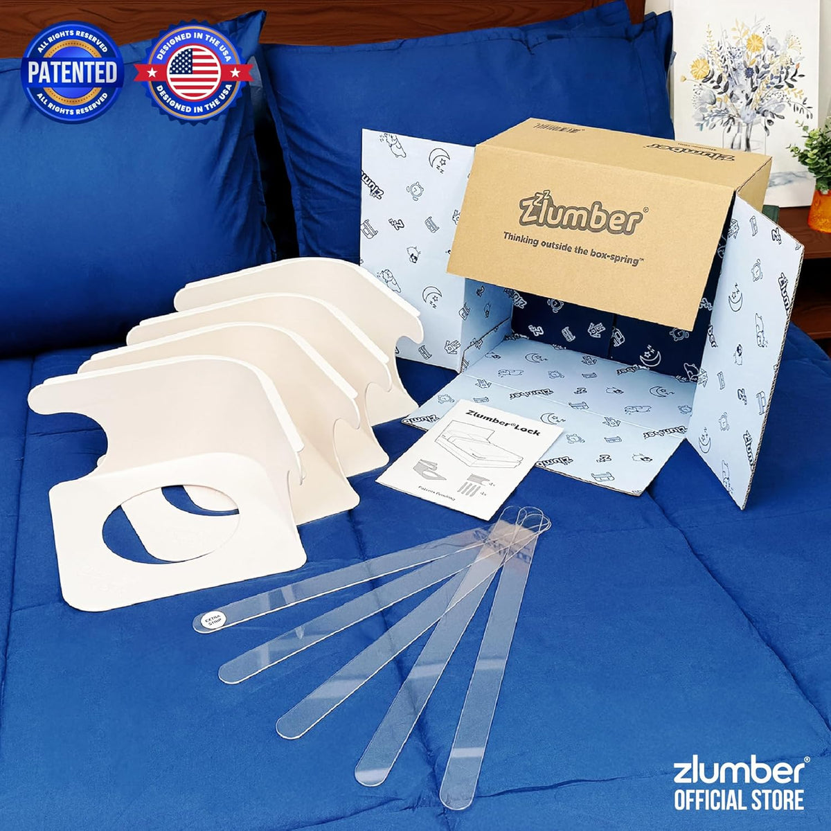 The Original USA Patented ZlumberLock - Secure Sheet Holder with Heavy-Duty Mattress Straps – No More Loose Bedding, Universal Fit, Easy One-Time Installation