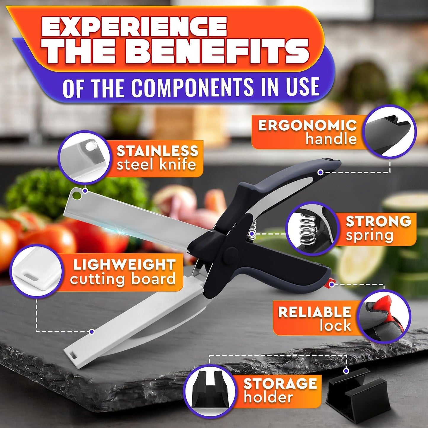 2-in-1 Kitchen Scissors & Cutting Board