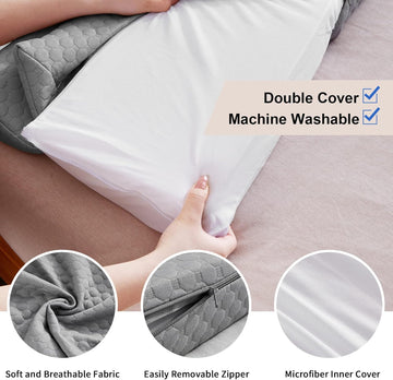 Memory Foam Bed Gap Pillow with Side Storage Pocket