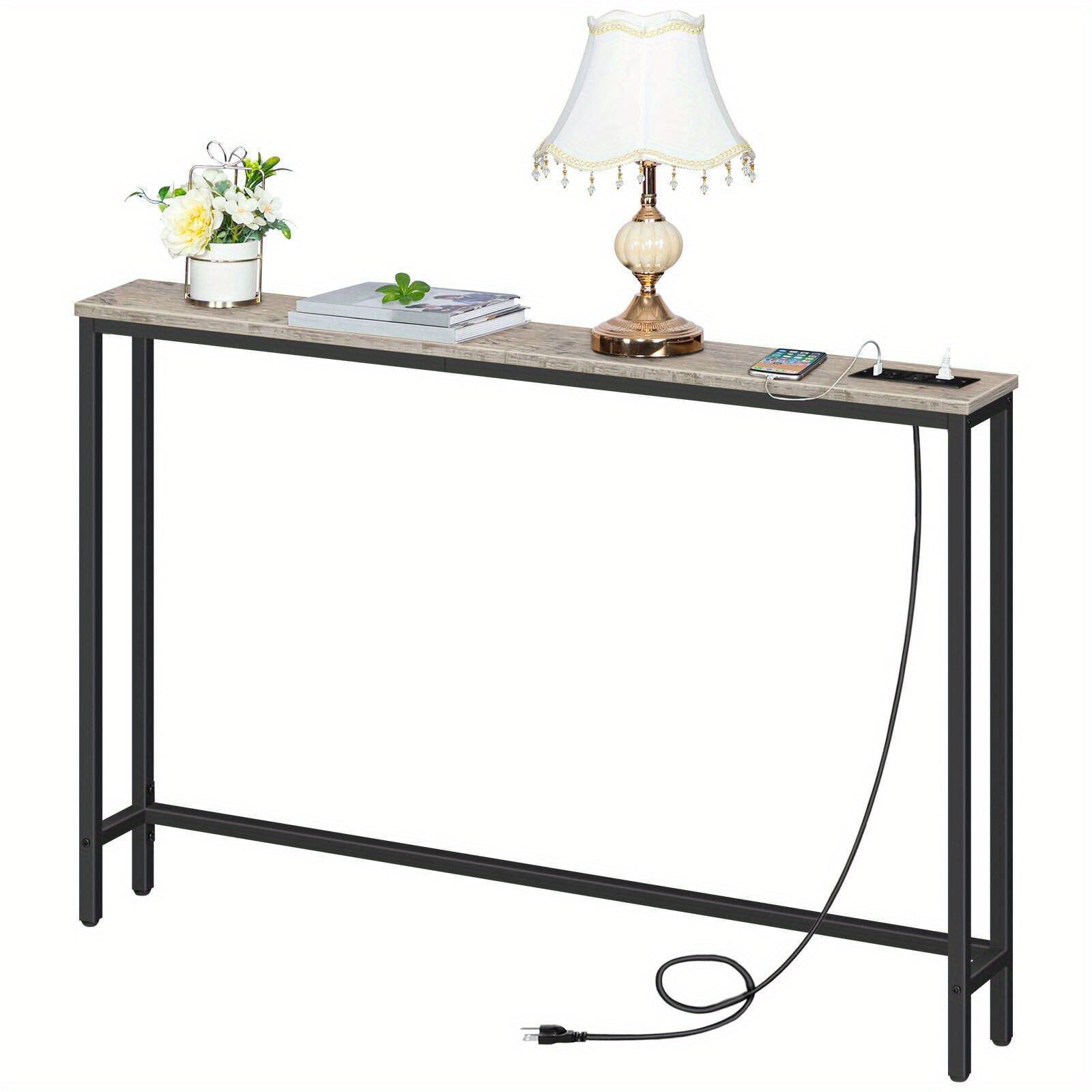 47.2-Inch Skinny Console Table With Power Outlets And USB Ports