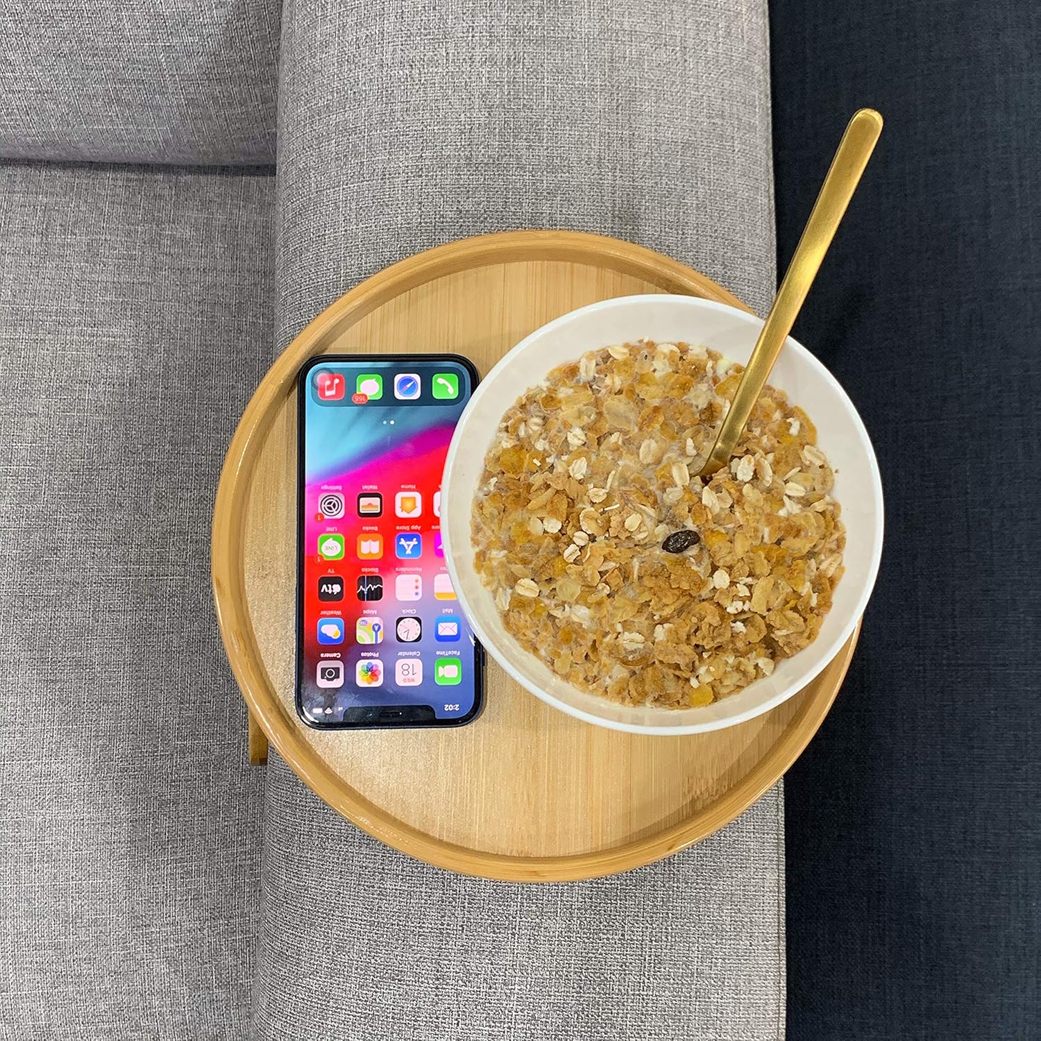 Bamboo Clip-On Sofa Tray Table