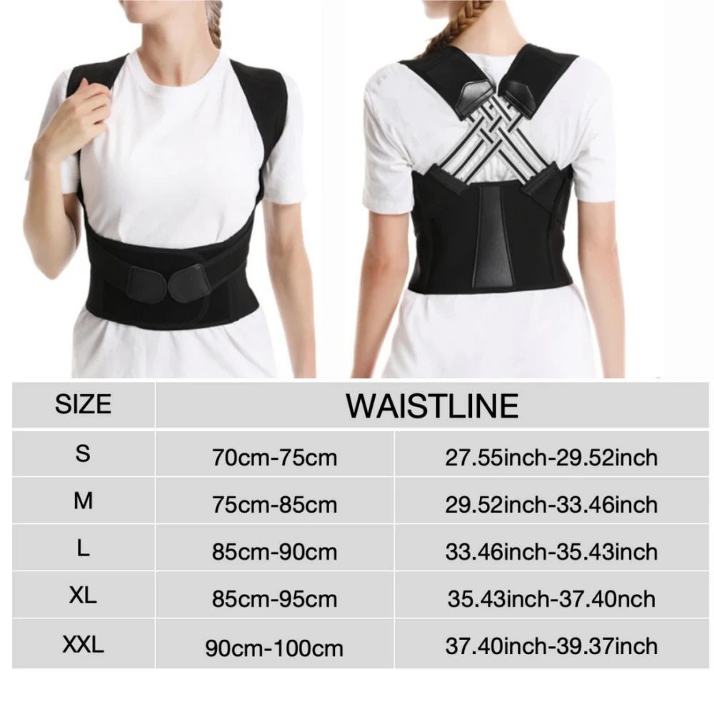 Back Brace – Posture Corrector, Adjustable Full Back Support