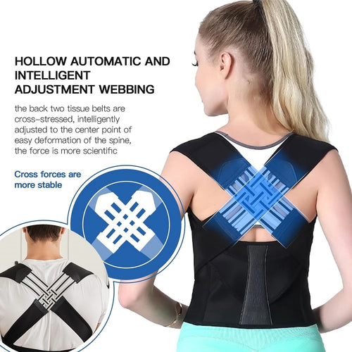 Back Brace – Posture Corrector, Adjustable Full Back Support