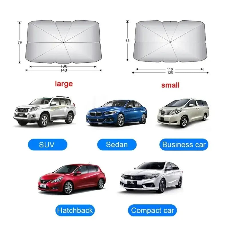Quick-Deploy Folding Windshield Sun Umbrella