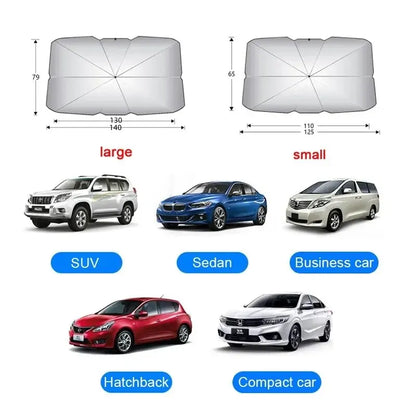 Quick-Deploy Folding Windshield Sun Umbrella