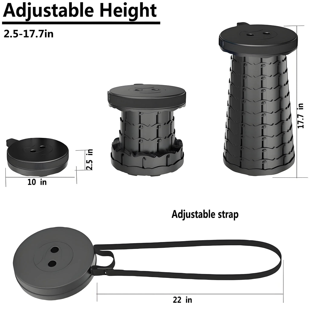 Portable Folding Stool - Lightweight Compact Outdoor Seat For Camping Trips