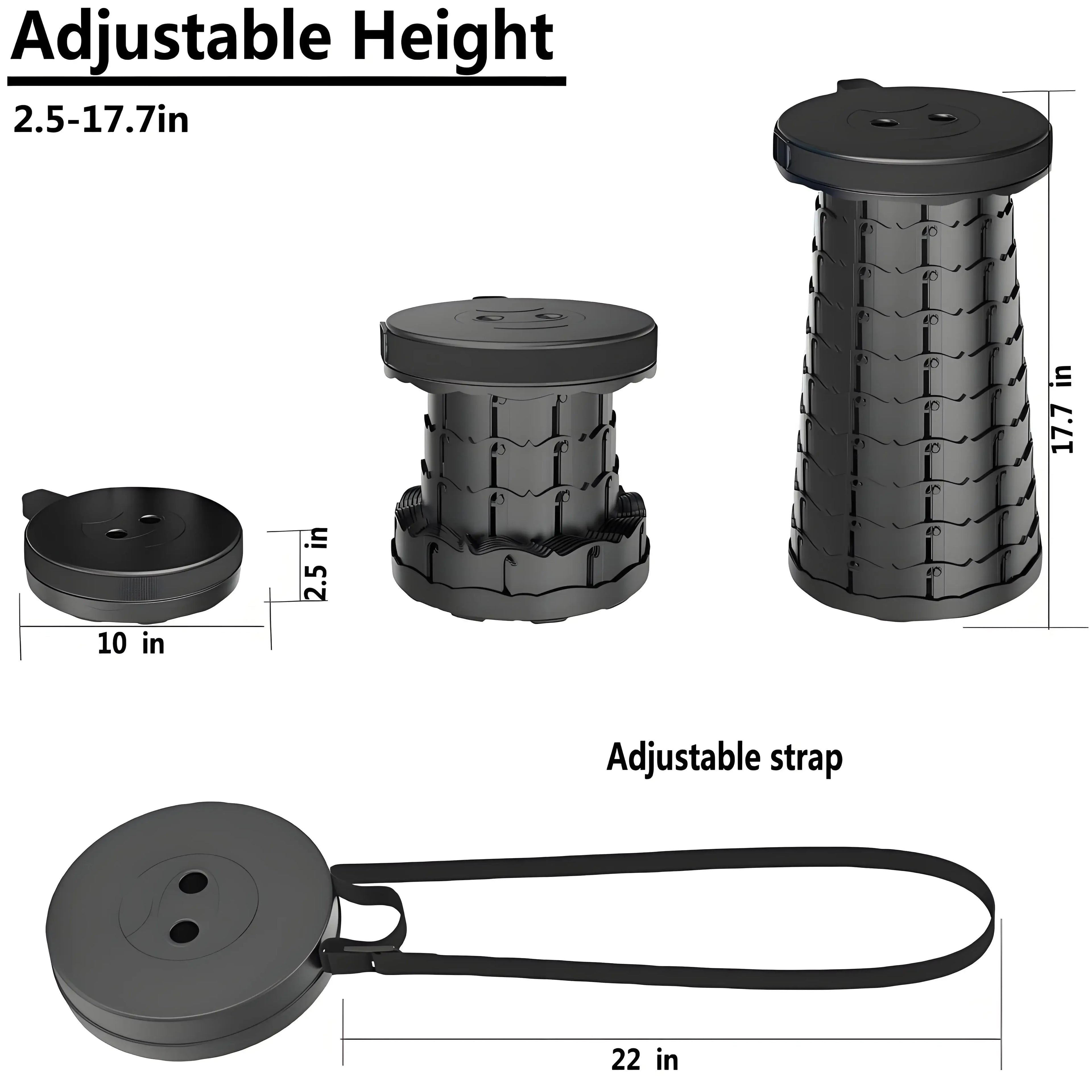Portable Folding Stool - Lightweight Compact Outdoor Seat For Camping Trips