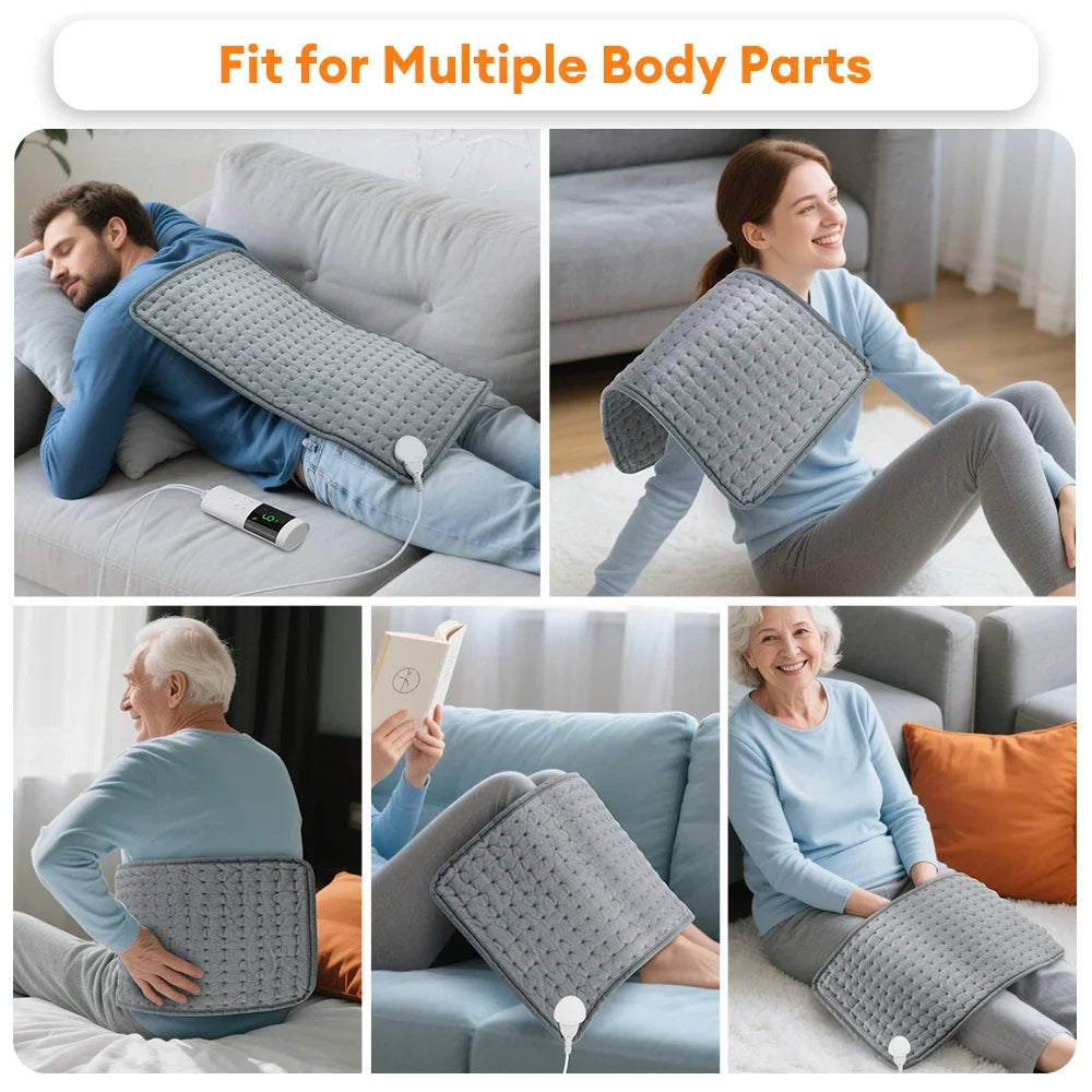 Electric Heating Pad - 9-Level Temperature With 4-Mode Timer, Body Warming Mat