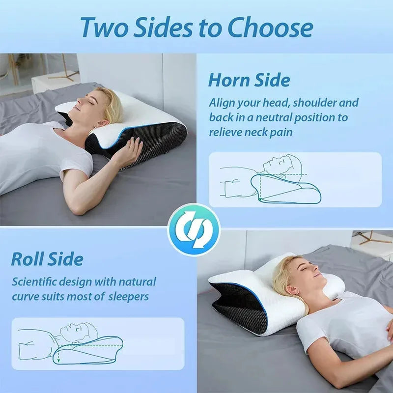 Butterfly Memory Foam Neck Pillow Orthopedic Cervical Support