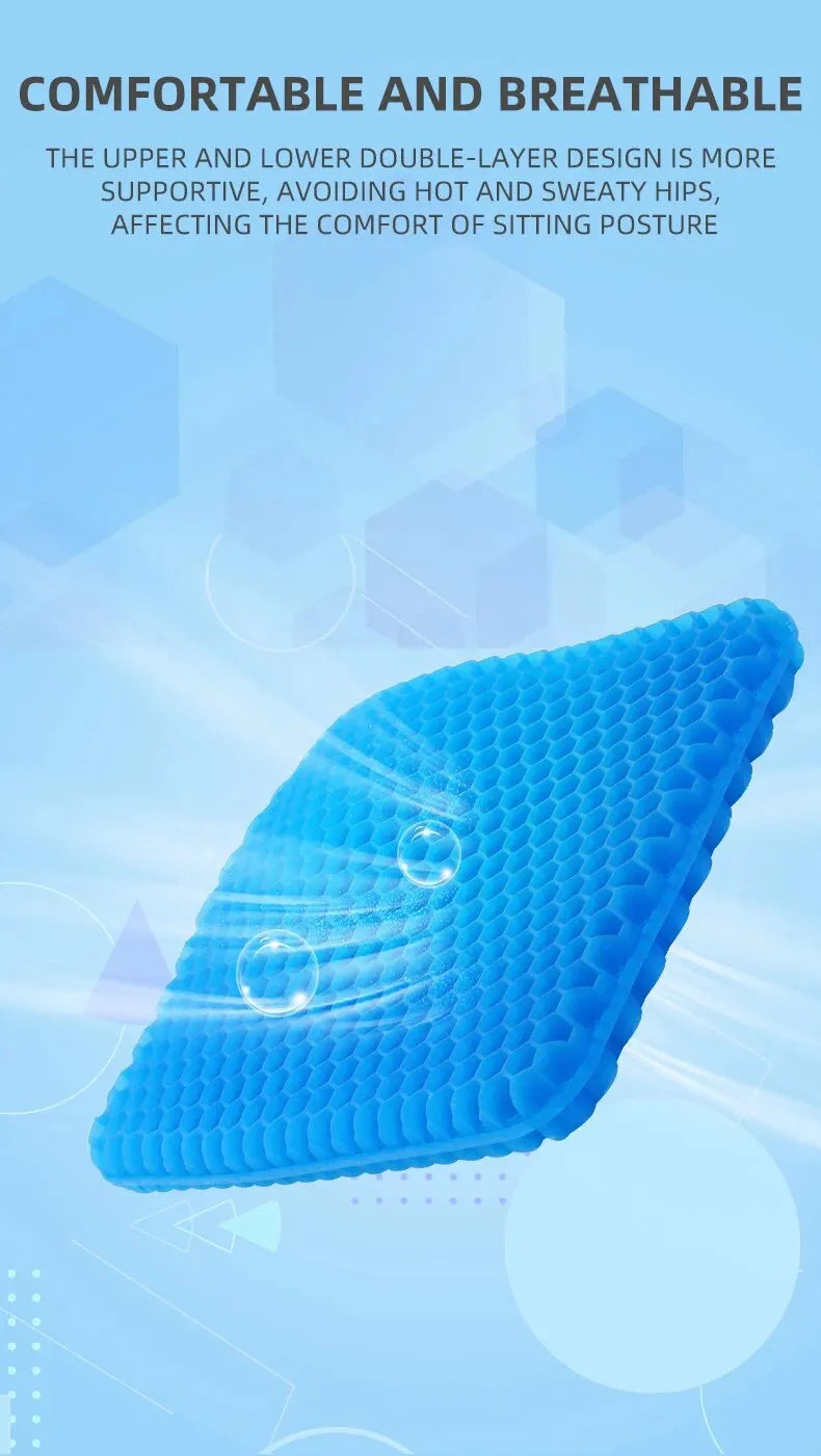Gel Seat Cushion – Breathable Honeycomb Design For Pressure Relief At Desk