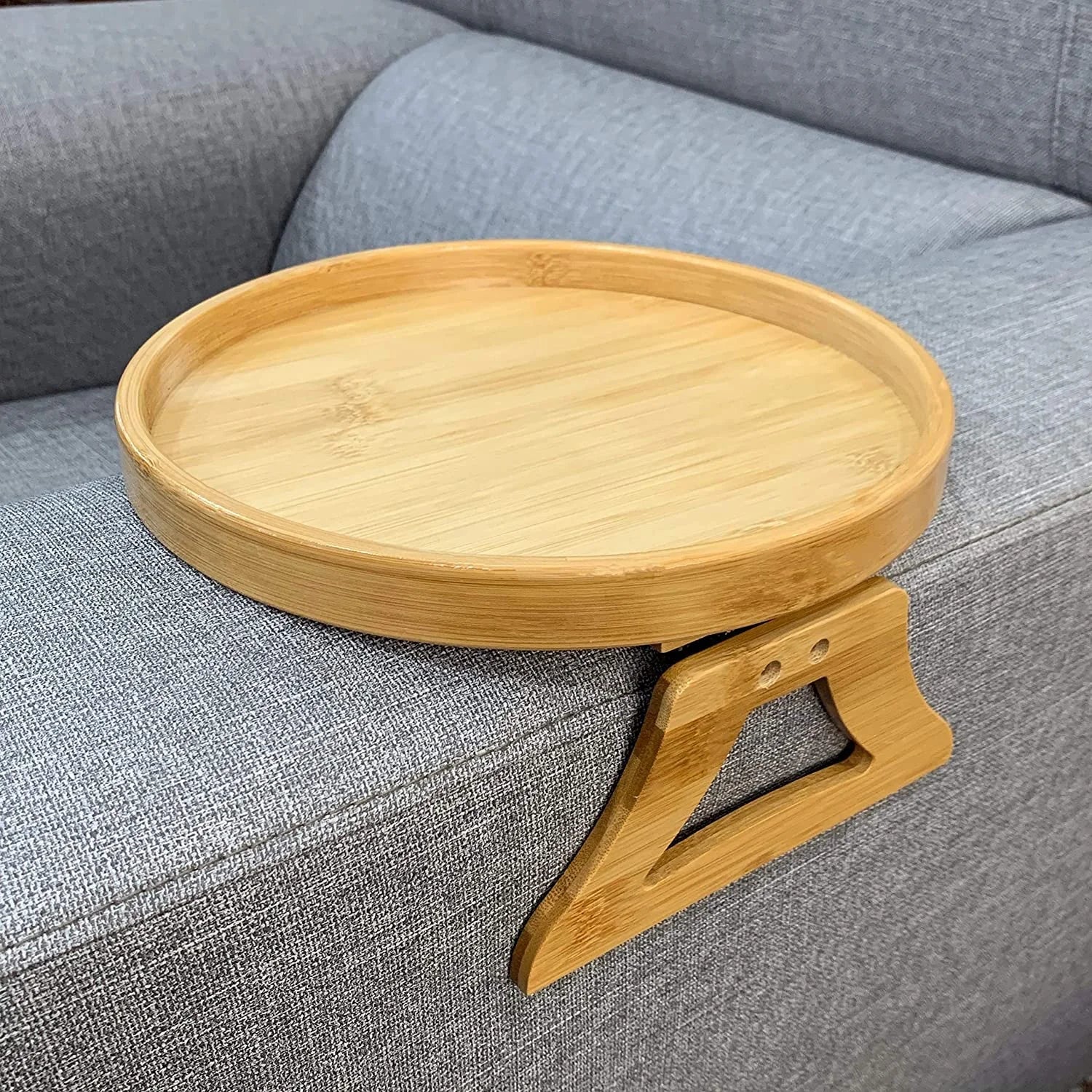 Bamboo Clip-On Sofa Tray Table