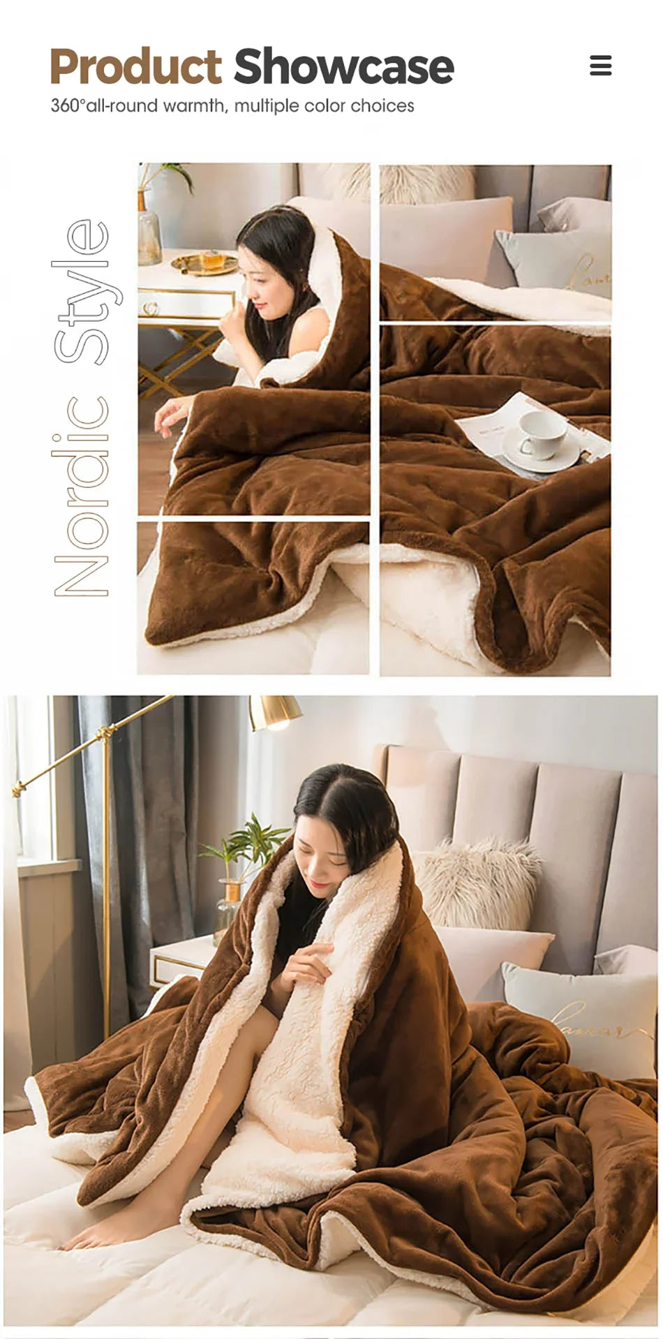 Wool Throw Blanket – Double-Sided Warmth