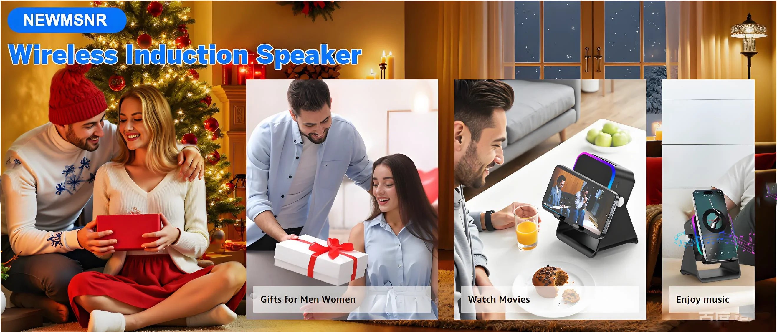 5-In-1 Wireless Speaker Stand – Auto-Induction Bluetooth, 8-Mode RGB Lighting