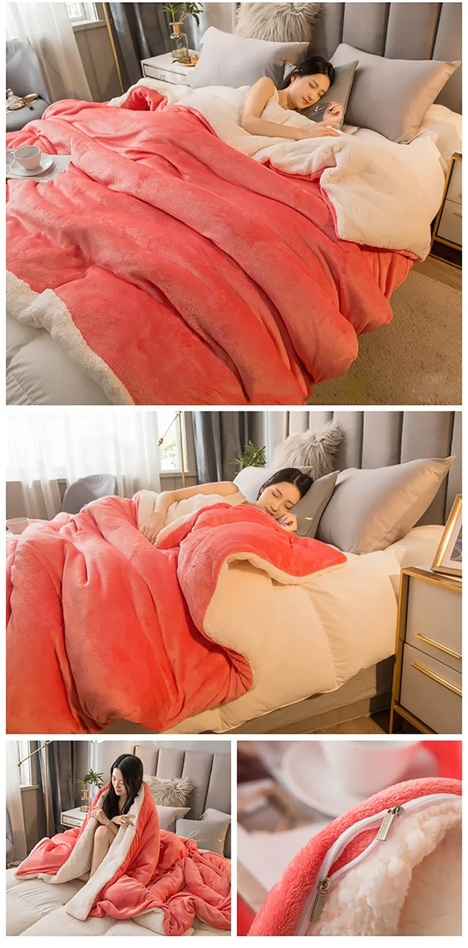 Wool Throw Blanket – Double-Sided Warmth