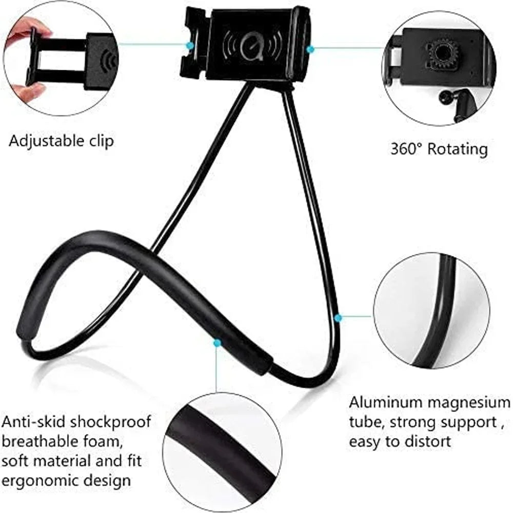 Lazy Neck Phone Holder - Flexible Adjustable Stand For Phones And Tablets
