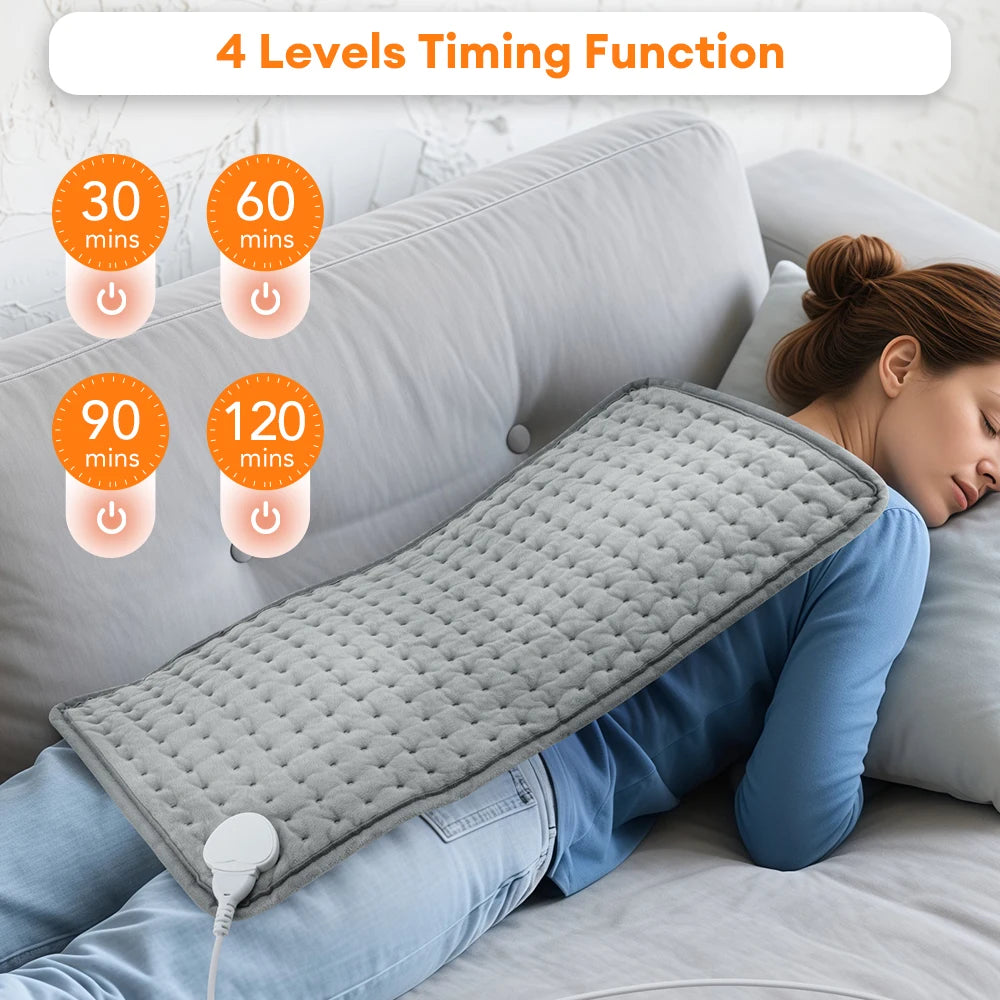 Electric Heating Pad - 9-Level Temperature With 4-Mode Timer, Body Warming Mat