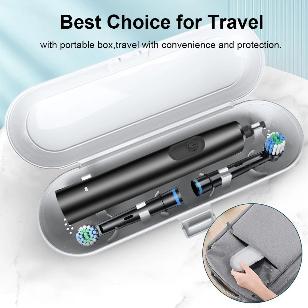 Electric Toothbrush – Deep Clean Whitening With Ultrasonic Rotation And Replacement Heads