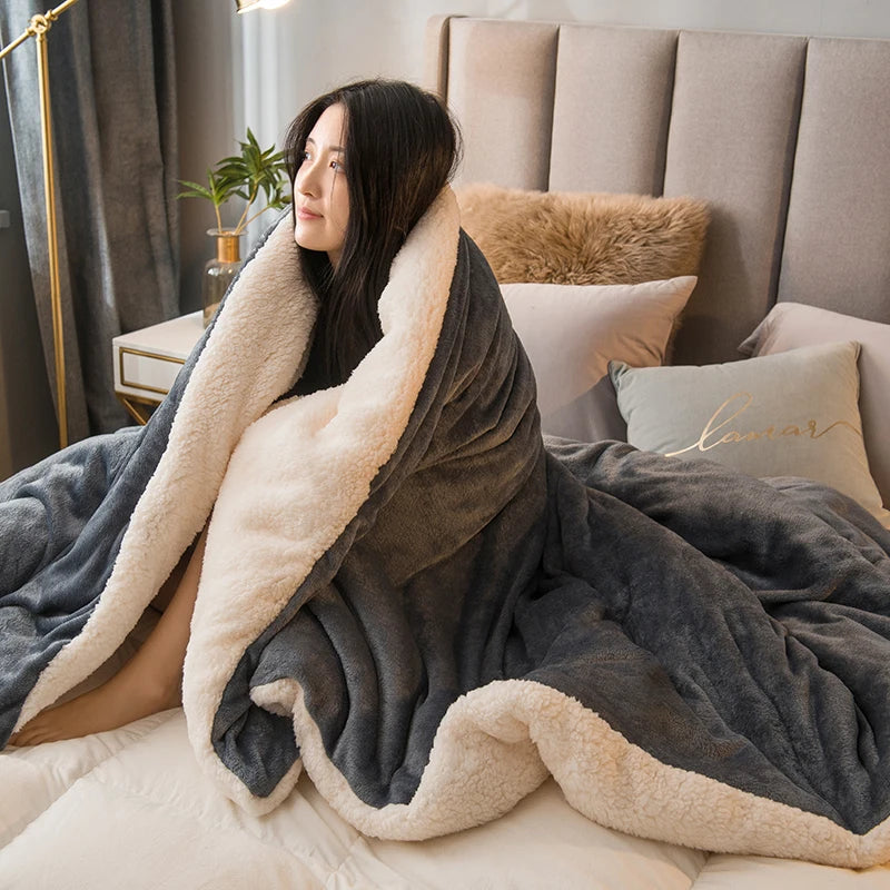 Wool Throw Blanket – Double-Sided Warmth