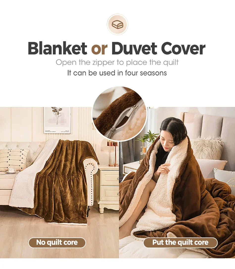 Wool Throw Blanket – Double-Sided Warmth