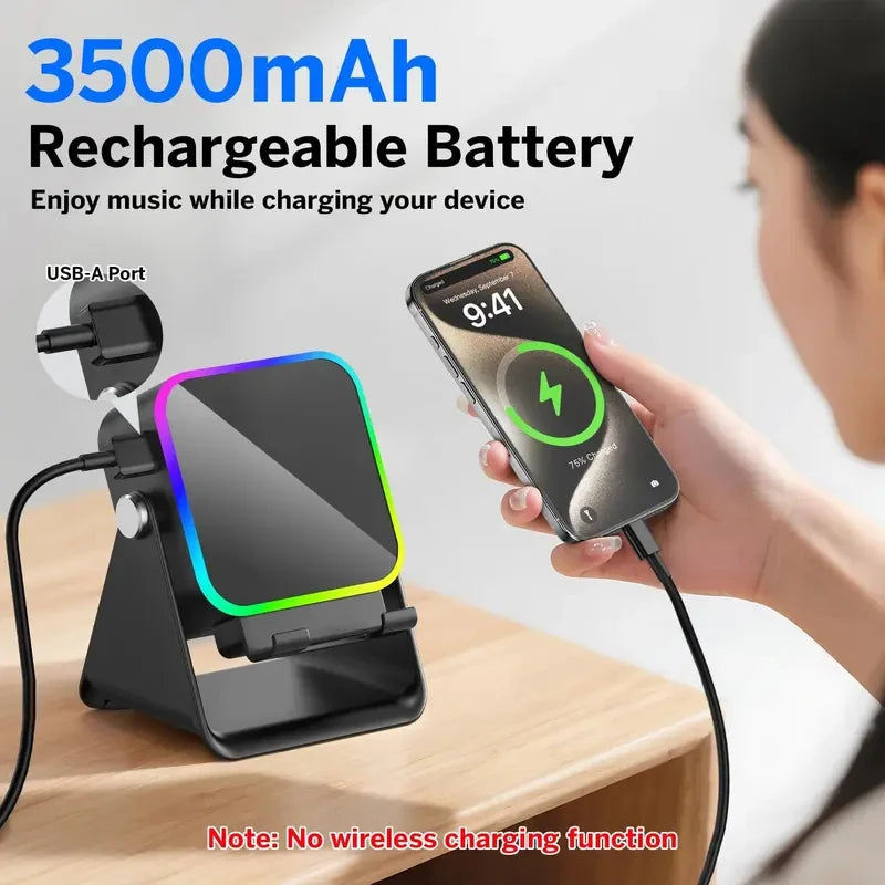 5-In-1 Wireless Speaker Stand – Auto-Induction Bluetooth, 8-Mode RGB Lighting