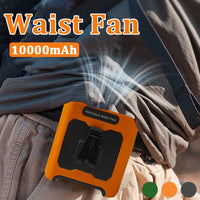 10000mAh Wearable Waist Fan with Power Bank
