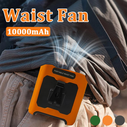 10000mAh Wearable Waist Fan with Power Bank