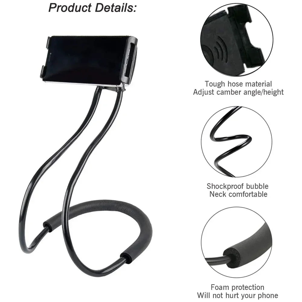 Lazy Neck Phone Holder - Flexible Adjustable Stand For Phones And Tablets