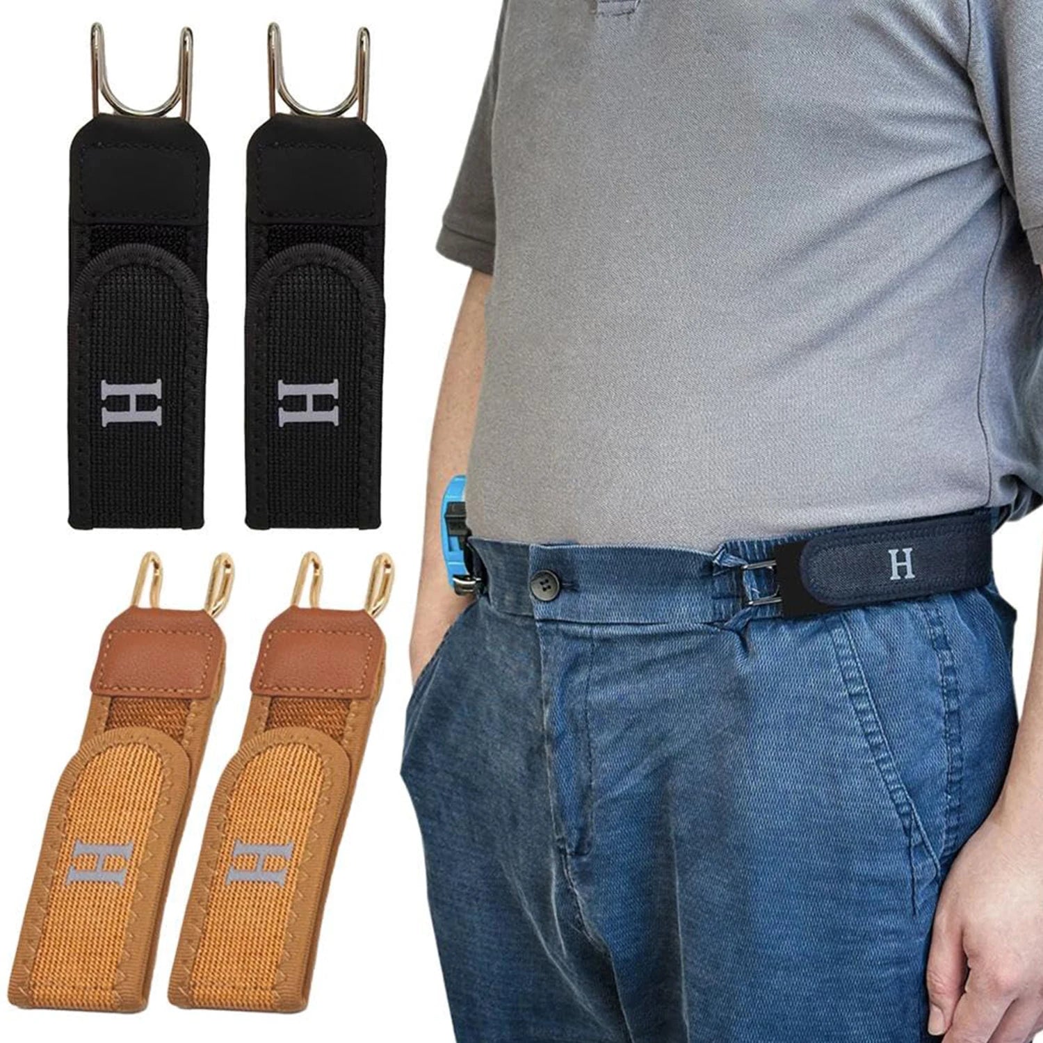 Elastic Velcro Waist Belt – Buckleless Design With Adjustable Comfort Fit