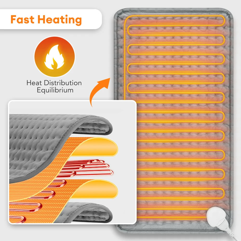 Electric Heating Pad - 9-Level Temperature With 4-Mode Timer, Body Warming Mat